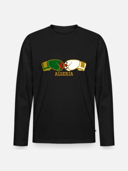 Boxen Algerien Algerischer Boxer - Männer Premium Bio Langarmshirt - Schwarz