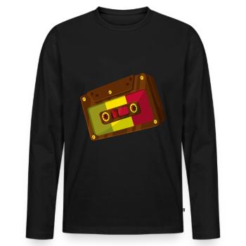 Reggae cassette - Men's Premium Organic Long Sleeve Shirt - black - Front - Nico (187cm)