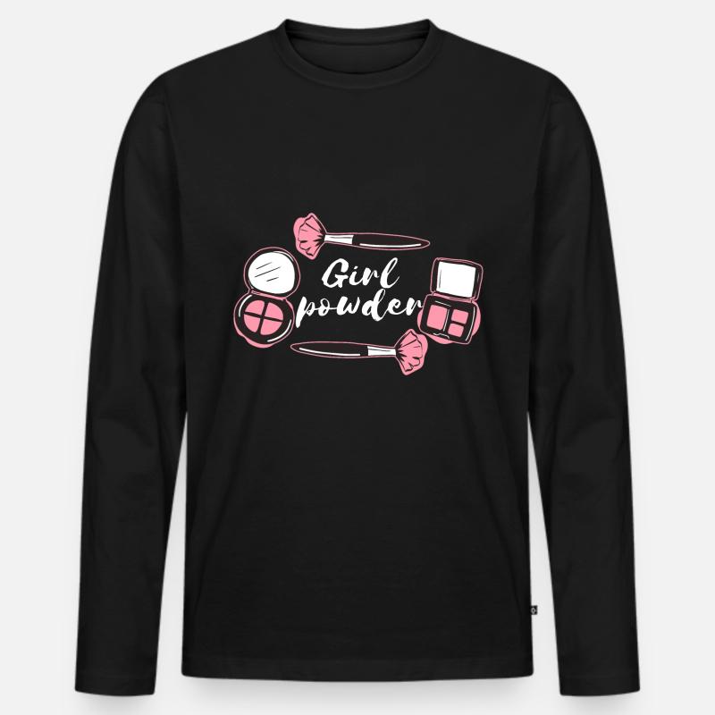 Mädchen Make-up - Männer Premium Bio Langarmshirt - Schwarz