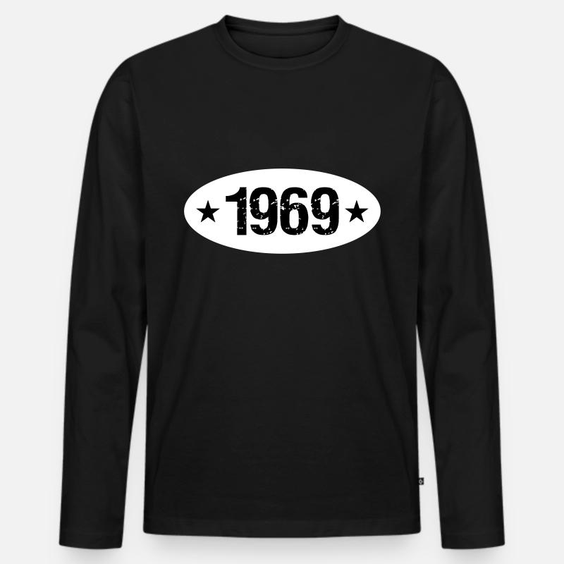 1969 - Männer Premium Bio Langarmshirt - Schwarz