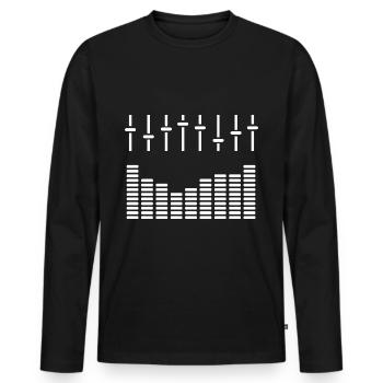 DJ - Männer Premium Bio Langarmshirt - Schwarz - Vorne - Nico (187cm)