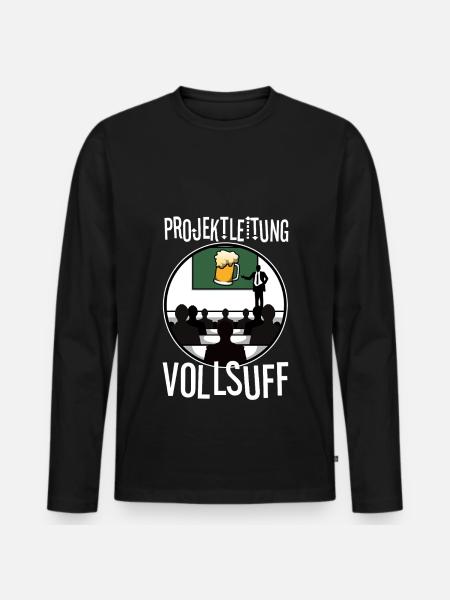 Projektleitung Vollsuff - Männer Premium Bio Langarmshirt - Schwarz