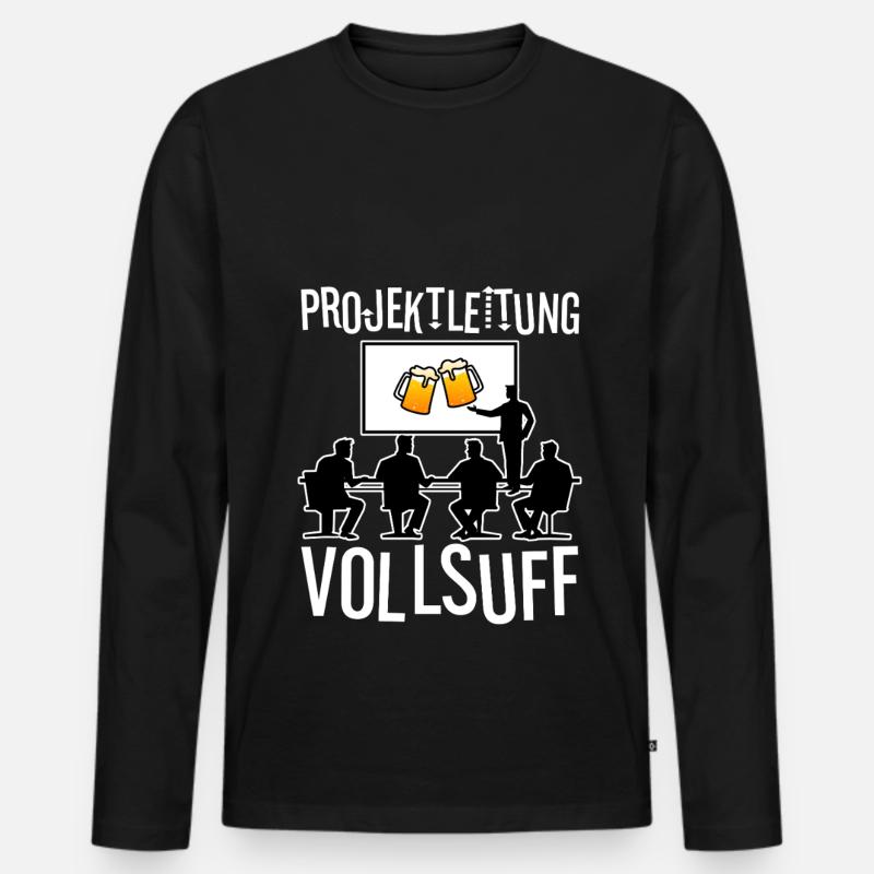 Projektleitung Vollsuff - Männer Premium Bio Langarmshirt - Schwarz