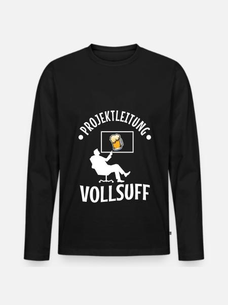 Projektleitung Vollsuff - Männer Premium Bio Langarmshirt - Schwarz