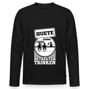 Heute Betreutes Trinken - Männer Premium Bio Langarmshirt - Schwarz - Vorne - Nico (187cm)