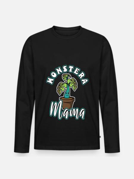 Monstera Mama - Men's Premium Organic Long Sleeve Shirt - black