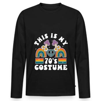 This Is My 70s Costume - Men's Premium Organic Long Sleeve Shirt - black - Front - Nico (187cm)