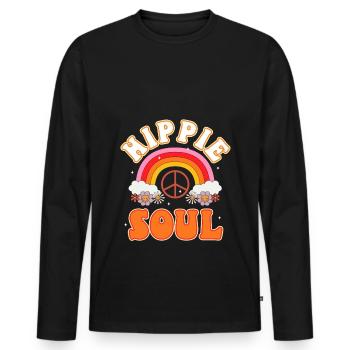 Âme hippie - T-shirt manches longues Premium bio Homme - noir - Devant - Nico (187cm)