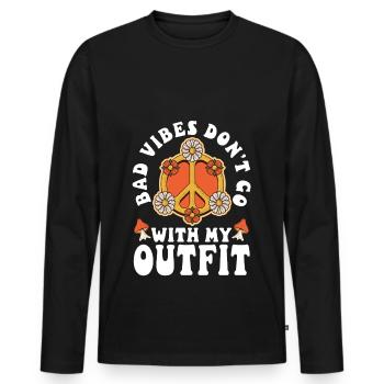 Love is my weapon, music is my religion. - Men's Premium Organic Long Sleeve Shirt - black - Front - Nico (187cm)