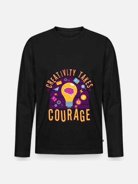 Creativity Takes Courage - Men's Premium Organic Long Sleeve Shirt - black
