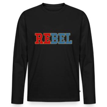 Rebel Portrait Revolution Rebel Leader - Men's Premium Organic Long Sleeve Shirt - black - Front - Nico (187cm)