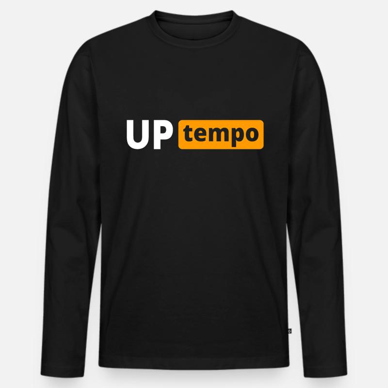 Uptempo - Rave - Hardstyle - Gabber - Geschenk - Männer Premium Bio Langarmshirt - Schwarz
