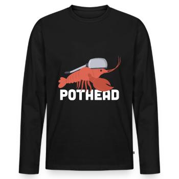 Hummer Pothead Hummer Languste Meeresfrüchte - Männer Premium Bio Langarmshirt - Schwarz - Vorne - Nico (187cm)