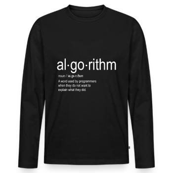 Algorithm Shirt Algorithmus Definition Geschenk - Männer Premium Bio Langarmshirt - Schwarz - Vorne - Nico (187cm)