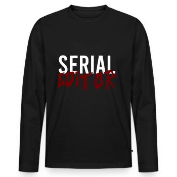 Series Editor - Men's Premium Organic Long Sleeve Shirt - black - Front - Nico (187cm)