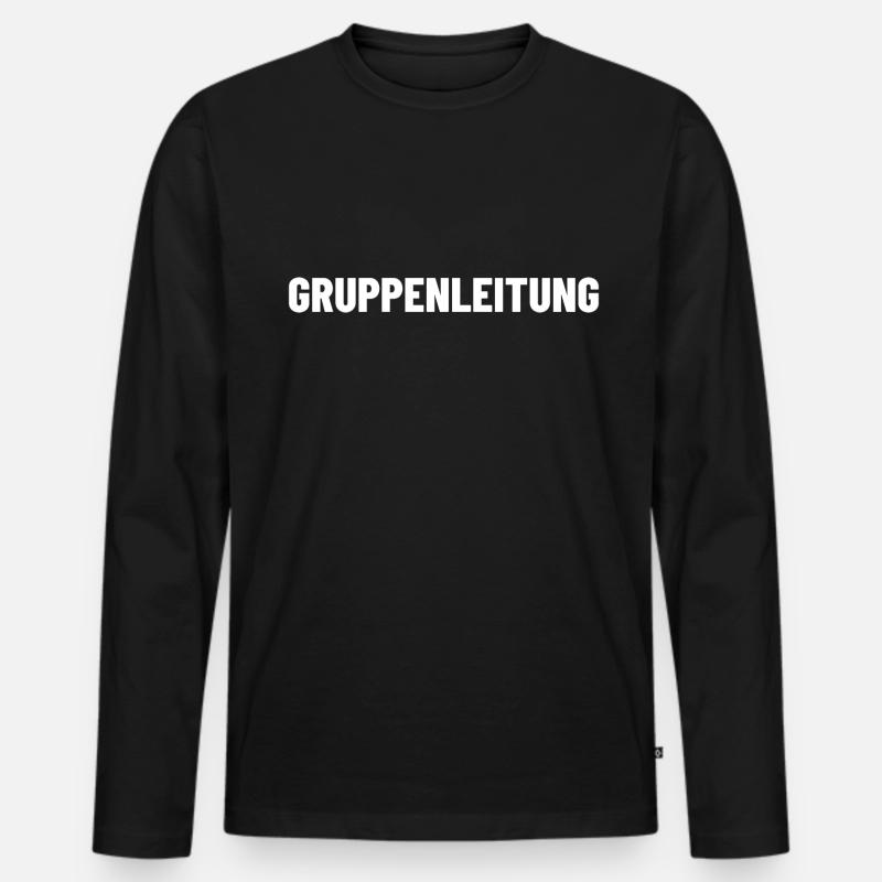 Gruppenleitung - Männer Premium Bio Langarmshirt - Schwarz