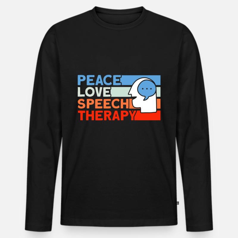 Logopäde Sprachtherapie Therapie-Assistent Geschen - Männer Premium Bio Langarmshirt - Schwarz