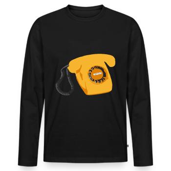 Telefon Retro - Männer Premium Bio Langarmshirt - Schwarz - Vorne - Nico (187cm)