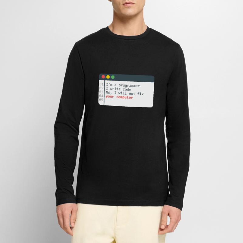 Programmer HTML Computer Coder Coding Programming Men's Premium Organic Long Sleeve Shirt