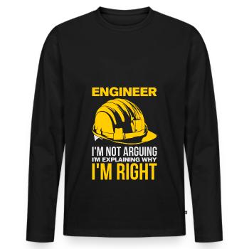 Funny engineer saying - Men's Premium Organic Long Sleeve Shirt - black - Front - Nico (187cm)