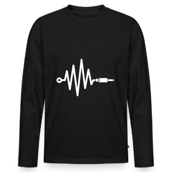 MUSIC 4 - T-shirt manches longues Premium bio Homme - noir - Devant - Nico (187cm)