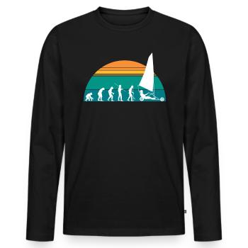Vintage Retro Evolution Beach Sailor - Men's Premium Organic Long Sleeve Shirt - black - Front - Nico (187cm)