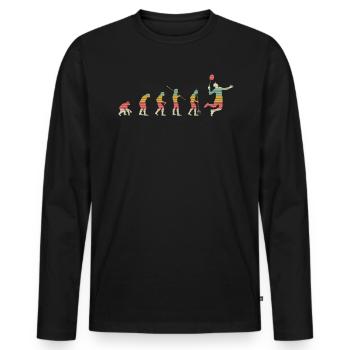 Evolution Badminton Badminton Player Gift - Men's Premium Organic Long Sleeve Shirt - black - Front - Nico (187cm)