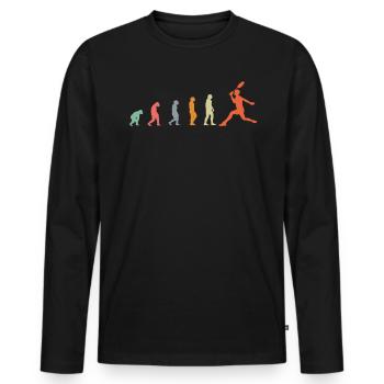 Evolution Badminton Badminton Player Gift - Men's Premium Organic Long Sleeve Shirt - black - Front - Nico (187cm)