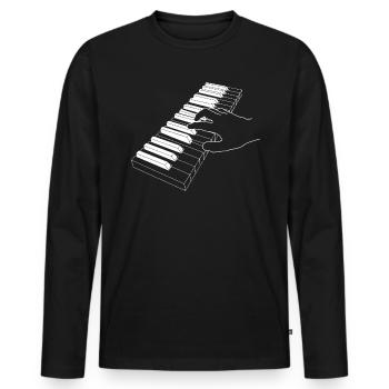 Piano Keys Gift Pianiste - T-shirt manches longues Premium bio Homme - noir - Devant - Nico (187cm)