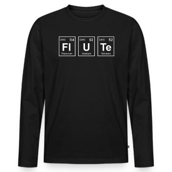 Querflöte Flute Periodensystem - Männer Premium Bio Langarmshirt - Schwarz - Vorne - Nico (187cm)