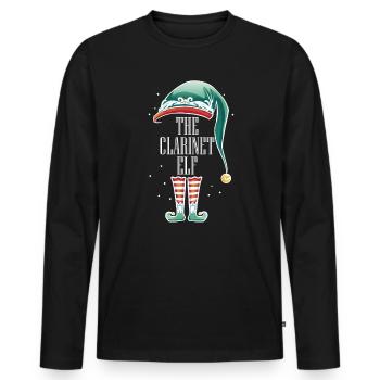 Weihnachten Ugly Christmas Klarinette The Clarinet - Männer Premium Bio Langarmshirt - Schwarz - Vorne - Nico (187cm)