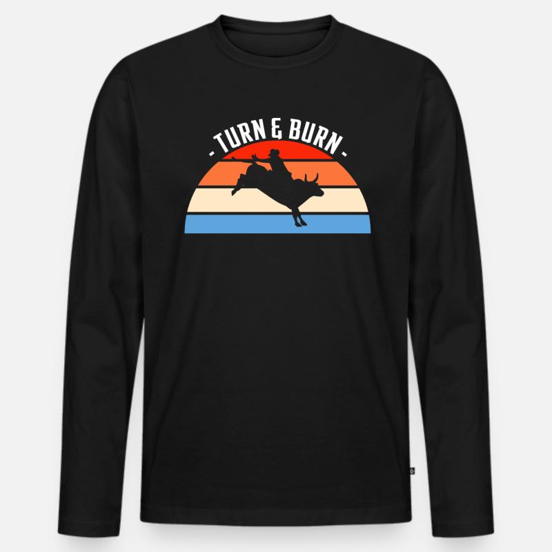 Turn & Burn Rodeo Geschenk - Männer Premium Bio Langarmshirt - Schwarz