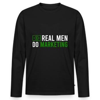 Money, Currency - Men's Premium Organic Long Sleeve Shirt - black - Front - Nico (187cm)