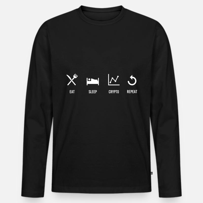 Krypto-Zyklus - Männer Premium Bio Langarmshirt - Schwarz