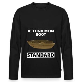 Standard Boot Geschenk - Männer Premium Bio Langarmshirt - Schwarz - Vorne - Nico (187cm)