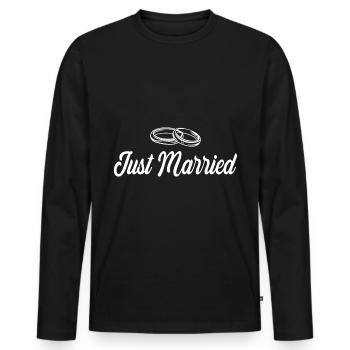 Just Got Married - Männer Premium Bio Langarmshirt - Schwarz - Vorne - Nico (187cm)