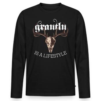 Grantln is a Lifestyle Grantler Hirsch Bayern - Men's Premium Organic Long Sleeve Shirt - black - Front - Nico (187cm)