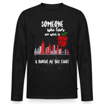New York New York - Men's Premium Organic Long Sleeve Shirt - black - Front - Nico (187cm)