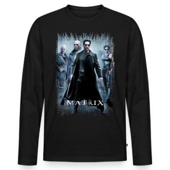 Matrix Logo Film - T-shirt manches longues Premium bio Homme - noir - Devant - Nico (187cm)