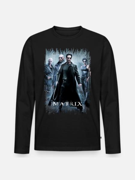The Matrix Film Logo - Männer Premium Bio Langarmshirt - Schwarz