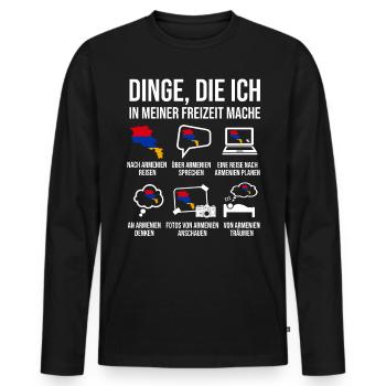 Armenien Spruch Heimatland Armenier - Männer Premium Bio Langarmshirt - Schwarz - Vorne - Nico (187cm)