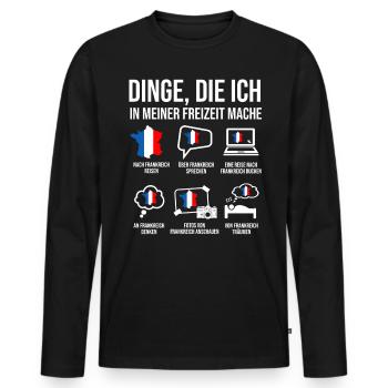 Frankreich Heimatland Spruch Franzose - Männer Premium Bio Langarmshirt - Schwarz - Vorne - Nico (187cm)