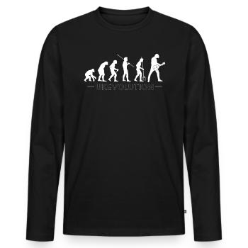 Evolution Ukulele Ukevolution - Männer Premium Bio Langarmshirt - Schwarz - Vorne - Nico (187cm)