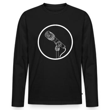 Stand Up Comedy Microphone Gift - Men's Premium Organic Long Sleeve Shirt - black - Front - Nico (187cm)