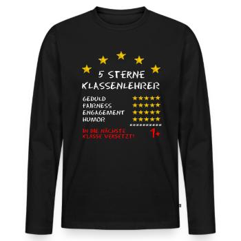 Klassenlehrer Zeugnis Lehrer Geschenk - Männer Premium Bio Langarmshirt - Schwarz - Vorne - Nico (187cm)