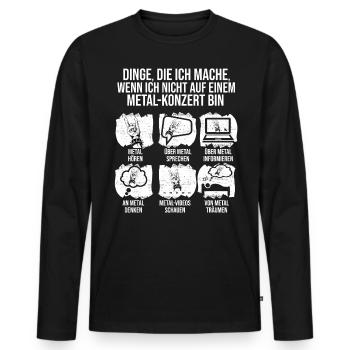 Heavy Metal Konzert Fan Metal Geste - Männer Premium Bio Langarmshirt - Schwarz - Vorne - Nico (187cm)