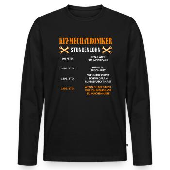 Kfz Mechatroniker Spruch Kfz Mechaniker - Männer Premium Bio Langarmshirt - Schwarz - Vorne - Nico (187cm)
