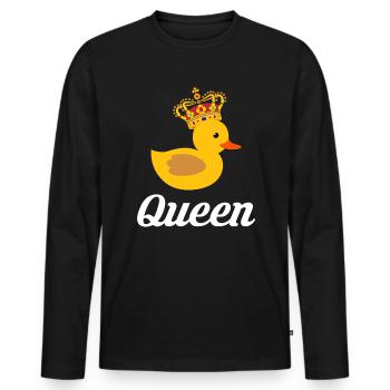 Rubber Duck Gift Queen - Men's Premium Organic Long Sleeve Shirt - black - Front - Nico (187cm)