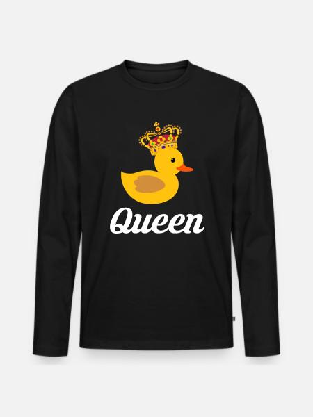Rubber Duck Gift Queen - Men's Premium Organic Long Sleeve Shirt - black