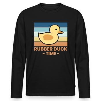 Rubber Duck Time Gummiente Geschenk - Männer Premium Bio Langarmshirt - Schwarz - Vorne - Nico (187cm)